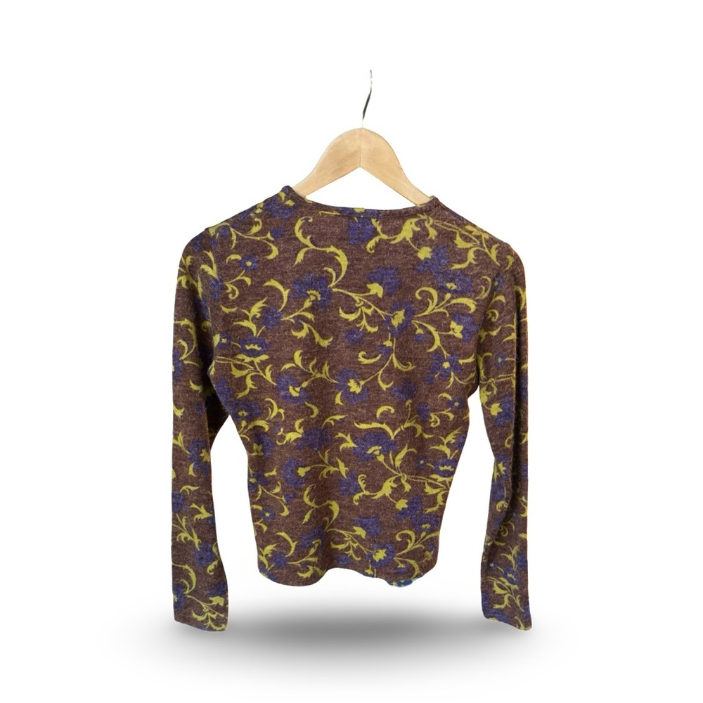 IORI Vintage Floral Grandmacore Lambswool Angora Cardigan Medium - Picture 8 of 11